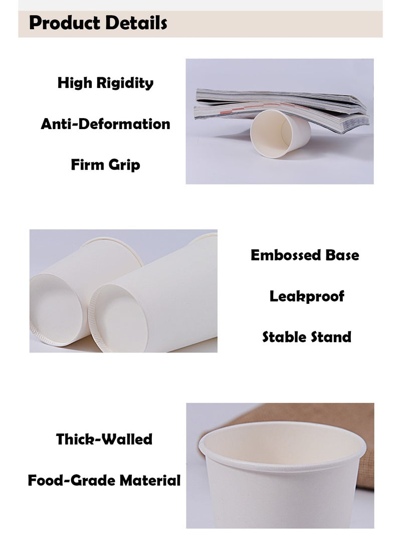 50 Piece 210ml Paper Cups, 8 Oz Disposable Drink Cups, for Coffee, Water, Tea, Cold and Hot Beverages - Image 2