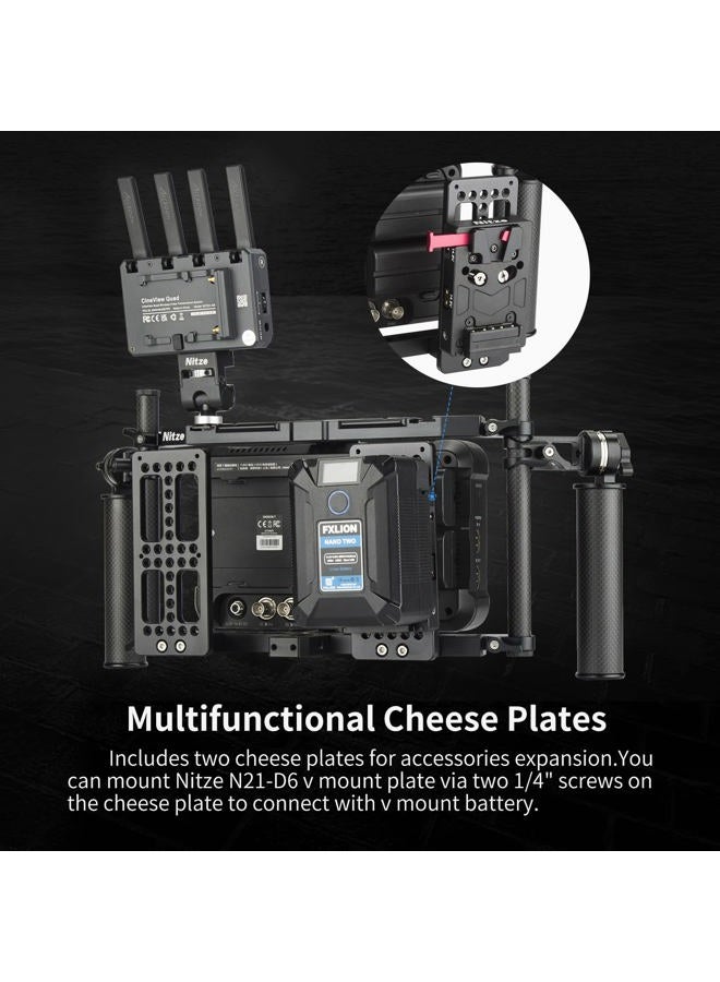 Nitze Universal Director's Monitor Cage with Two Cheese Plates, Carbon Fiber Handles and Rods for Any Monitor up to 10" - JSQ-003 - Image 4