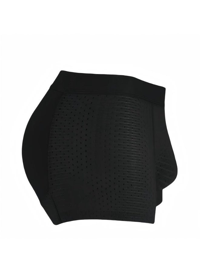 Men's Mesh Underwear Boxer Back Padded Underwear Boxer Shaper Boxer Nylon Ice Silk Breathable Shapewear Padded Enhancing Underwear(L) - Image 1
