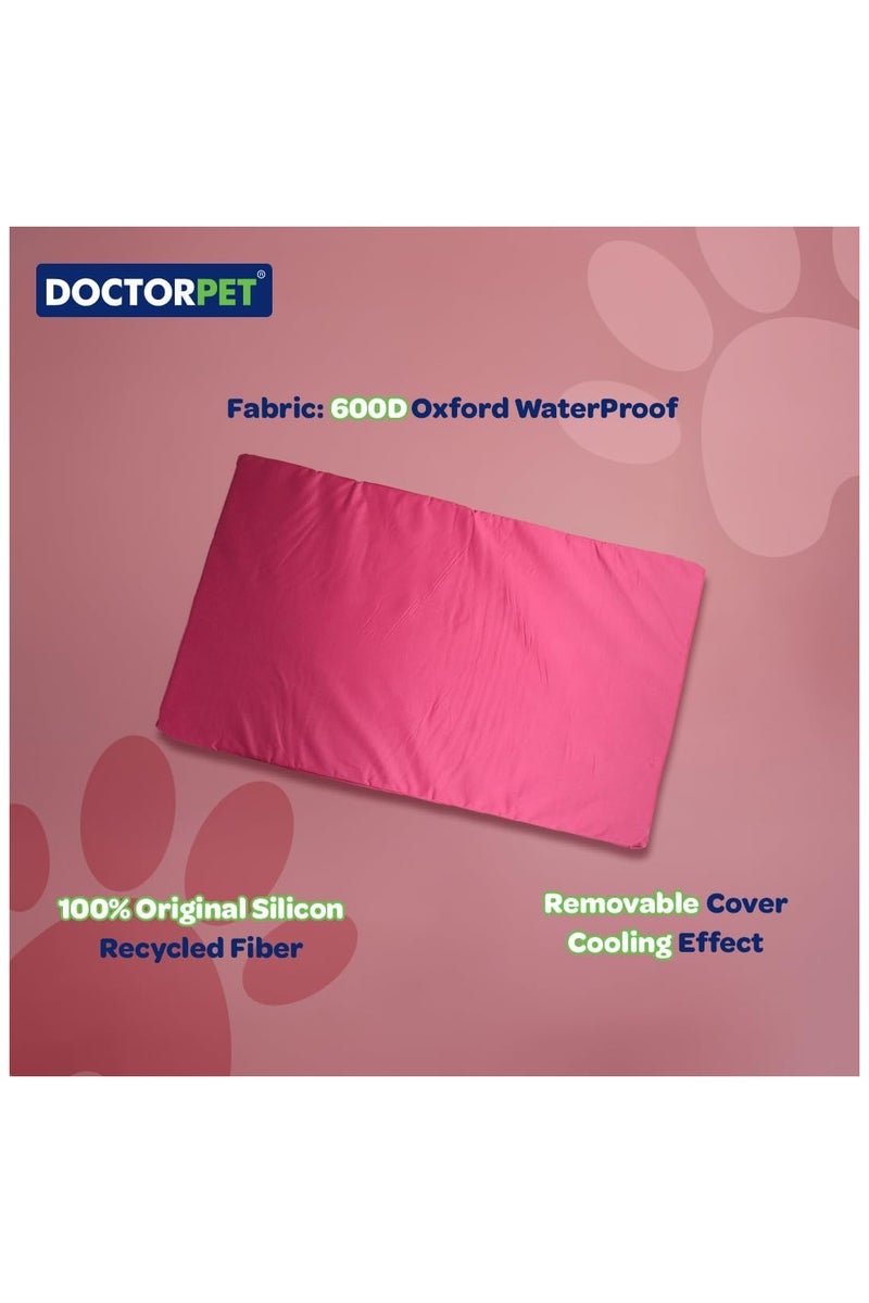 DOCTERPET Doctor Pet Gelato Series Crate Mattress Large - 61x92x6cm - Burgundy - Soft Washable Fabric, Cooling Effect, Eco-Friendly Fill, Non-Slip Base – Ideal for Medium to Large Dogs - Image 2