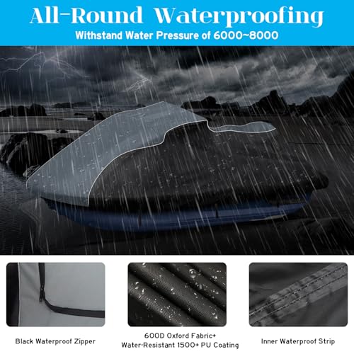 CEMOFE Jet Ski Cover for Yamaha FX Cruiser HO/SHO/SVHO 2012-2018, 600D Oxford Waterproof Jetski Waverunner Covers, UV Resistant Trailerable Covers with Double Air Vents - Image 4