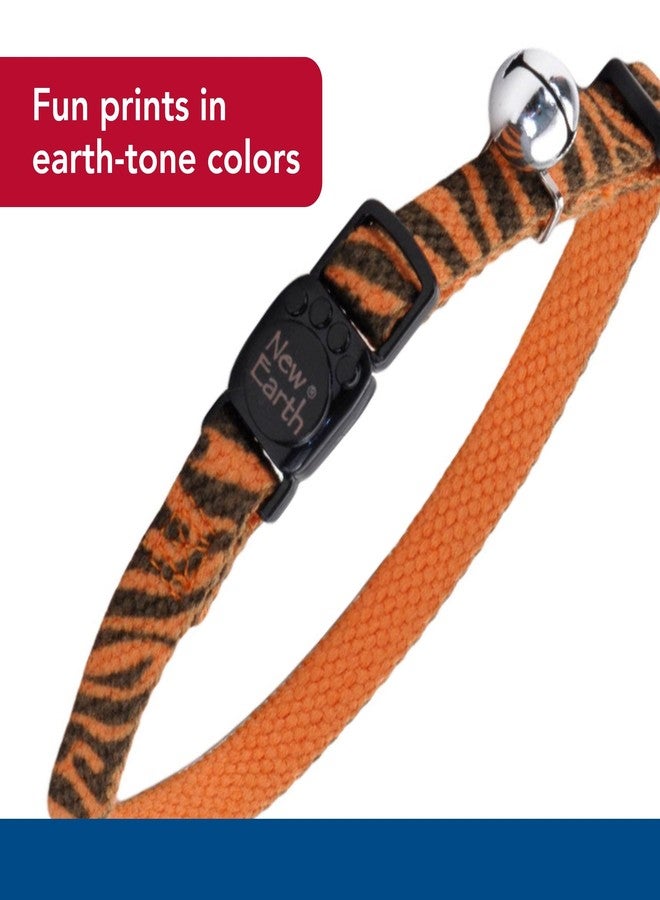 كوستال بيت - نيو إيرث سوي - طوق قطط نيو إيرث مطبوع بنقشة اليقطين مع خطوط، 3/8 بوصة × 08-12 بوصة - Image 4