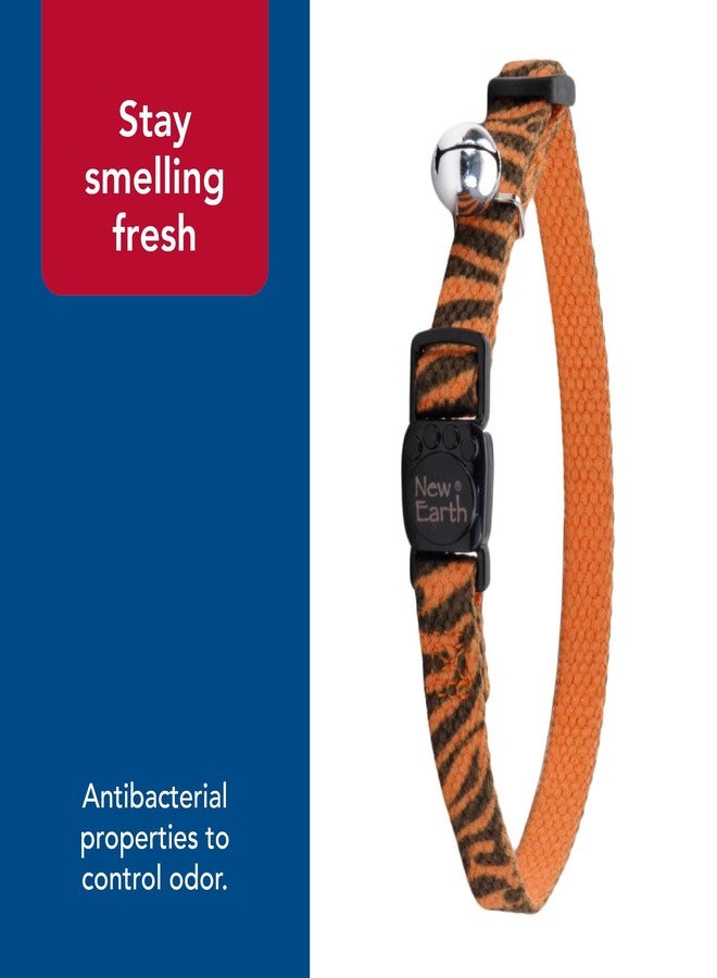 كوستال بيت - نيو إيرث سوي - طوق قطط نيو إيرث مطبوع بنقشة اليقطين مع خطوط، 3/8 بوصة × 08-12 بوصة - Image 5