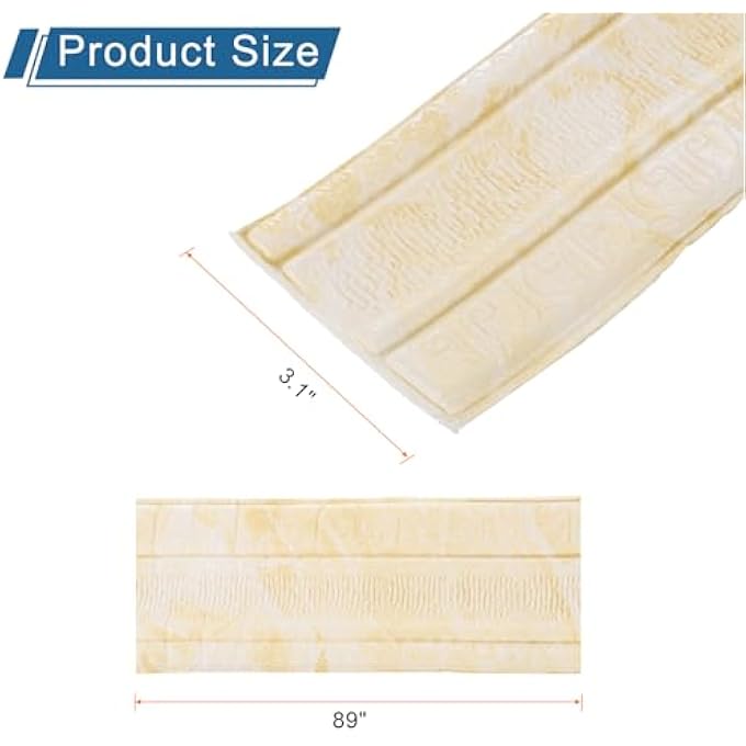 SELF-ADHESIVE 3D WALL EDGING 89"X3.1" FLEXIBLE PEEL AND STICK MOLDING TRIM FOR WALL MIRROR DOOR WARDROBE GAP SEALING FRAME LINES, YELLOW - Image 2