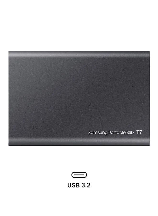 Samsung T7 Portable SSD - 2 TB - USB 3.2 Gen.2 Externe SSD Titan Gray (MU-PC2T0T/WW) 2.0 TB