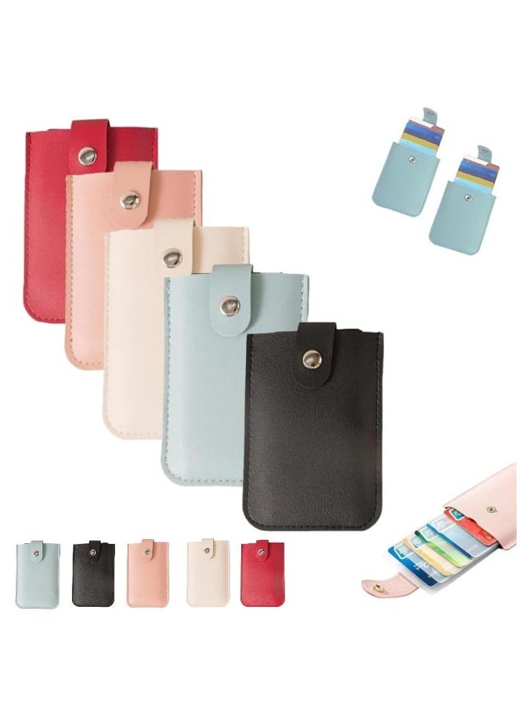 KASTWAVE Slim Minimalist Front Pocket RFID Blocking Leather Wallets for Men and Women Snap Closure Leather Organizer Pouch, Pull Out Credit Card Organizer, Small Slim Portable Card Holder - Image 1