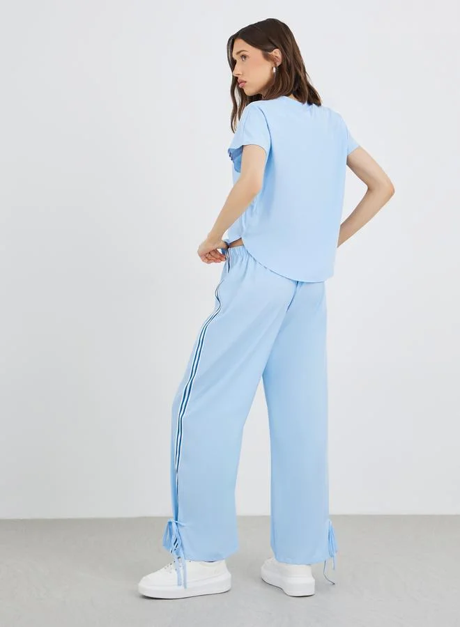 Take Two Take Two Round Neck Tape Detail Top and Pants Co-Ords