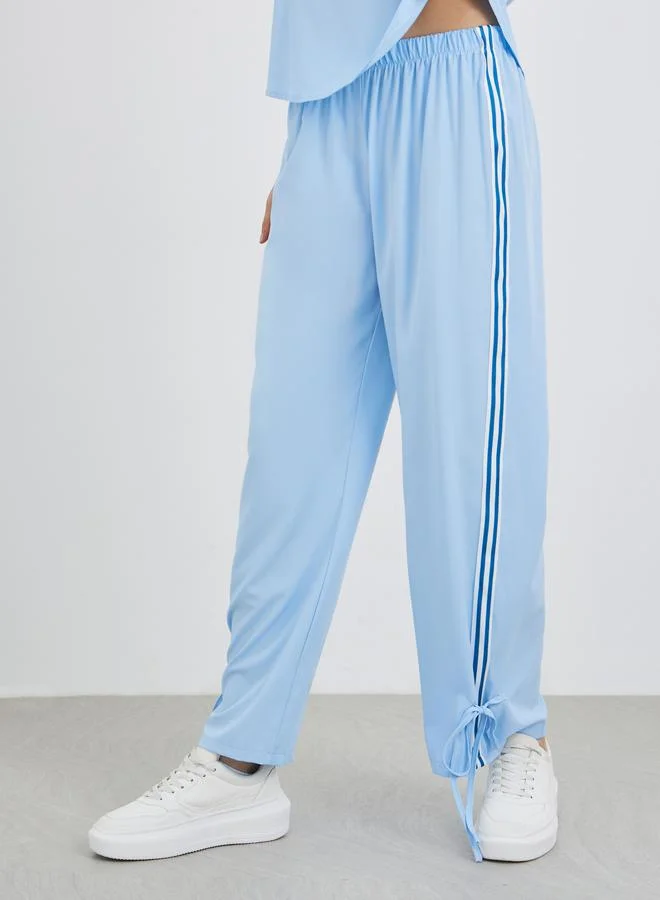 Take Two Take Two Round Neck Tape Detail Top and Pants Co-Ords