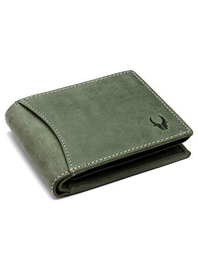WildHorn Mens Leather Wallet, Green - Image 1