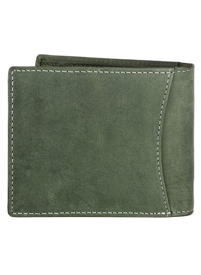WildHorn Mens Leather Wallet, Green - Image 5