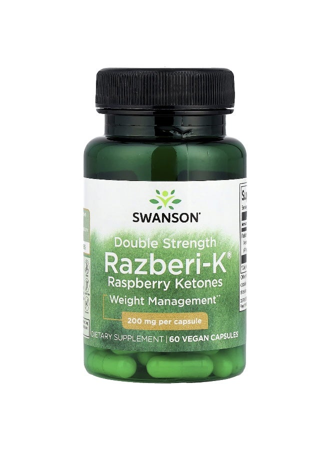 SWANSON Swanson, Double Strength Razberi-K®, Raspberry Ketones, 200 mg, 60 Vegan Capsules  - Image 1