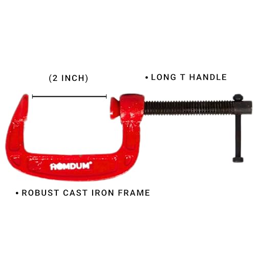 Homdum Heavy Duty G Clamp | C Type Clamping Tool | Set of 4 Pieces (2 inch) - Image 2