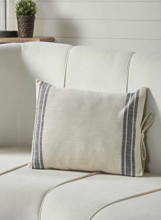 Piper Classics Market Place Gray Ticking Stripe Pillow Cover w/Grain Sack Cover, 16" x 26", Farmhouse Style Throw Pillow … - Image 1