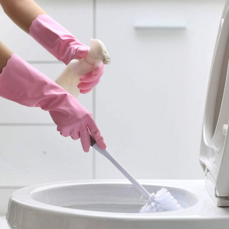 Lukzer Lukzer Hand Gloves Heavy Duty Household Cleaning Rubber Great for Dishwashing, Gardening, Working, Painting Reusable Industrial Glove with Short Sleeves (Medium, Random Colour)  - Image 5