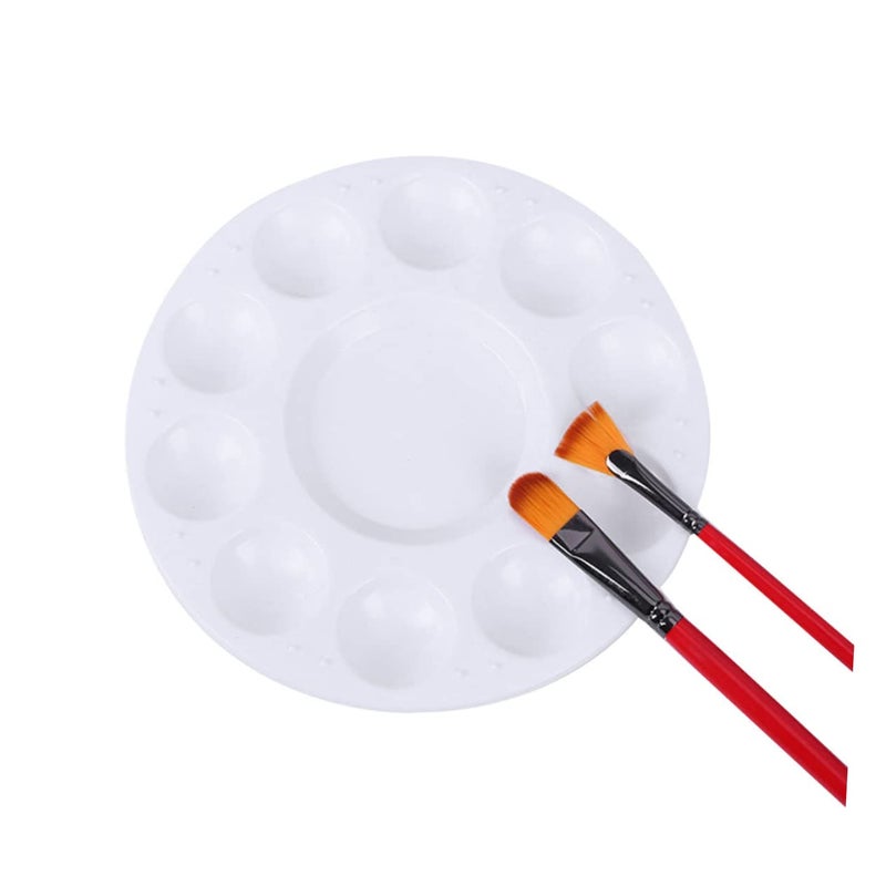 6 Pcs White Plastic Paint Palette with Mixing Wells for Artists Students DIY - Image 5