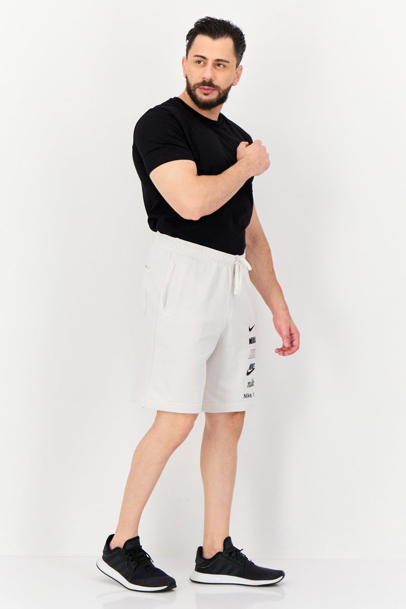 Nike Men Standard Fit Knee Length Running Shorts, Off White  - Image 4