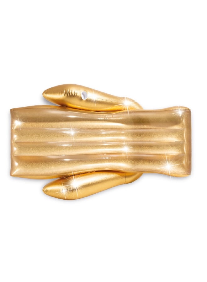 INTEX Inflatable Shiny Double Armrest Pool Float Lounge Shimmering Gold 61 x 119 x 175 cm 56803 - Image 2