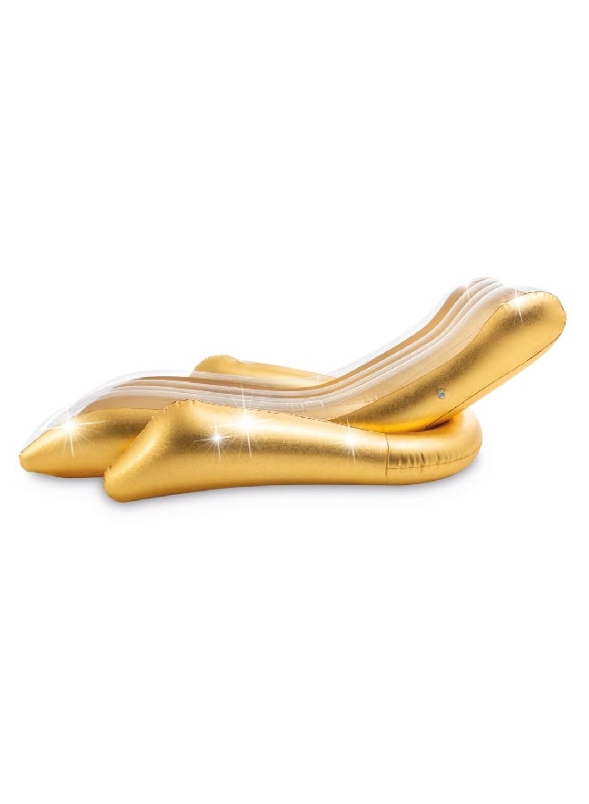 INTEX Inflatable Shiny Double Armrest Pool Float Lounge Shimmering Gold 61 x 119 x 175 cm 56803 - Image 3