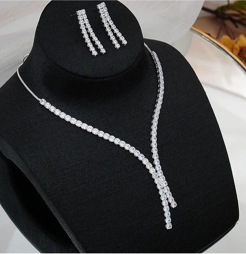 Bahels Waterway Necklace and Earring Set Special Occasions Wedding Engagement Evening Dress Set Choker
