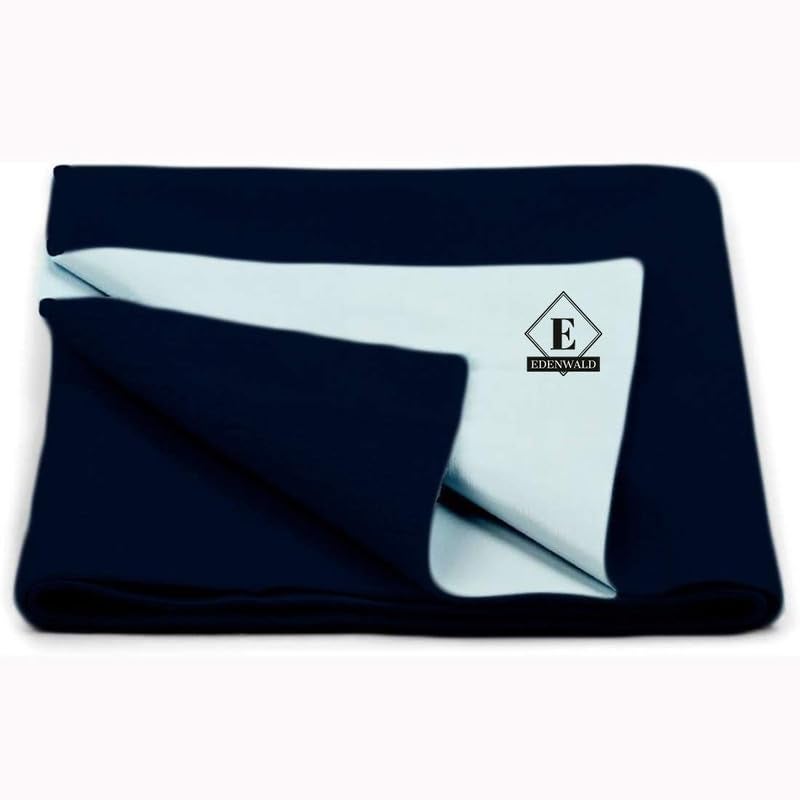 Edenwald Waterproof Dry Rubber Bed Sheet CoverToddler Sleeping Mattress ProtectorUrine Absorbent Reusable Crib Mat Color Navy Blue 2 Meter 78 x 36 Inches 200 x 90 cm - Image 1