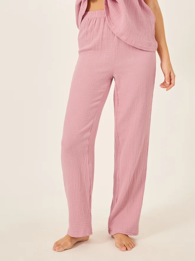 Styli Styli Unwind Cotton Gauze Ruffle Cami and Pyjama Set
