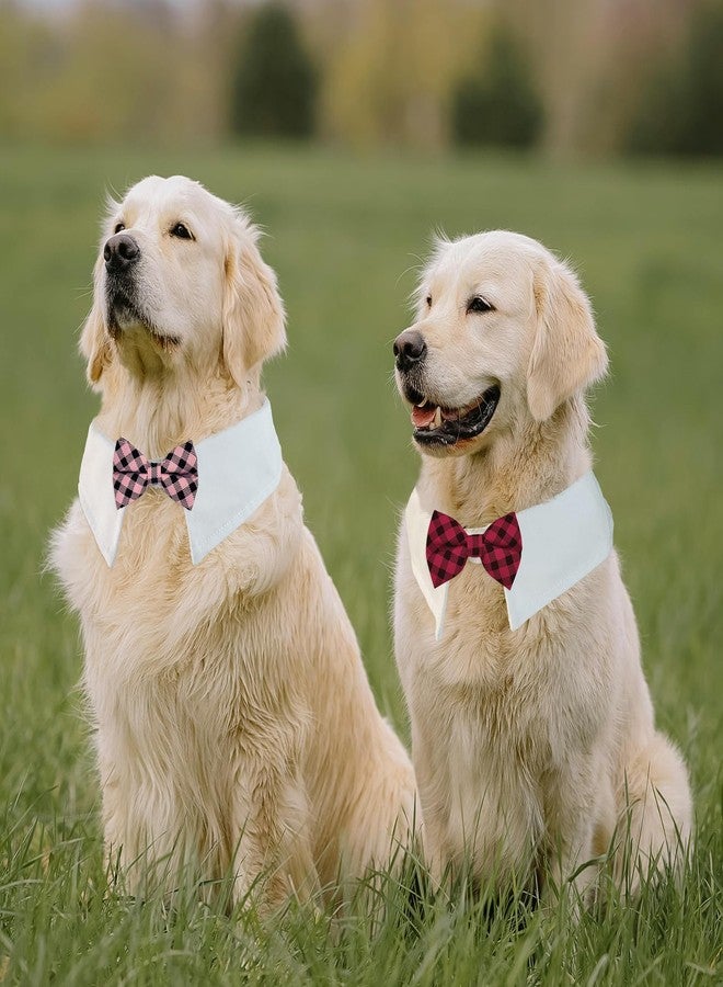 KOOLMOX 8PCS Adjustable Tux Dog Collar with Bow Tie, White Tuxedo for Large Dogs Wedding Attire - Image 4