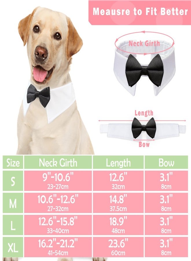 KOOLMOX 8PCS Adjustable Tux Dog Collar with Bow Tie, White Tuxedo for Large Dogs Wedding Attire - Image 2