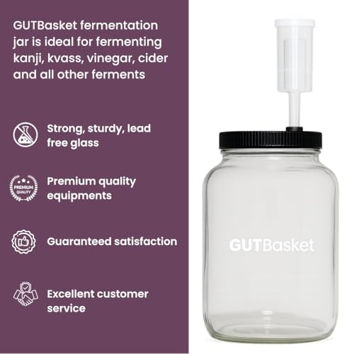 Gutbasket Fermenter 2 L (2 Jars)- Glass Fermentation Jar With Airlock And Lid | Ideal For Making Small Batches Of Fermented Beverage At Home, Blue - Image 4