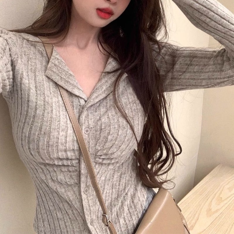 Chubby Girl Plus Size French Sweet Style Pure Spice Girls Knitted Cardigan Autumn High-End Wear Design Top For Women - Image 4