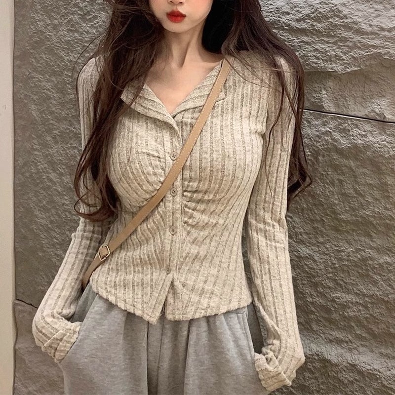 Chubby Girl Plus Size French Sweet Style Pure Spice Girls Knitted Cardigan Autumn High-End Wear Design Top For Women - Image 3