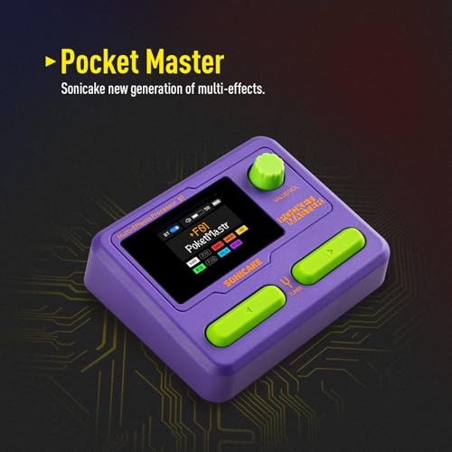 SONICAKE Pocket MasterPortable Multi Effects Pedal 100 Builtin GuitarBassAcoustic Effects Amp Modeling IR Cabinets Simulation Stereo OTG USB Audio Interface Rechargeable Purple - Image 3