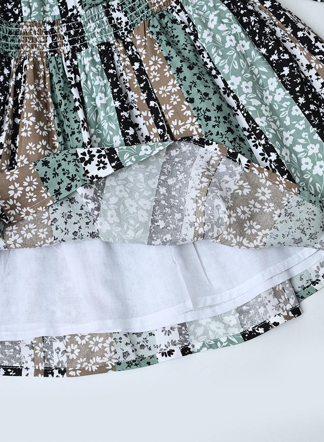 BELLA MODA Floral Striped Dress - Image 5