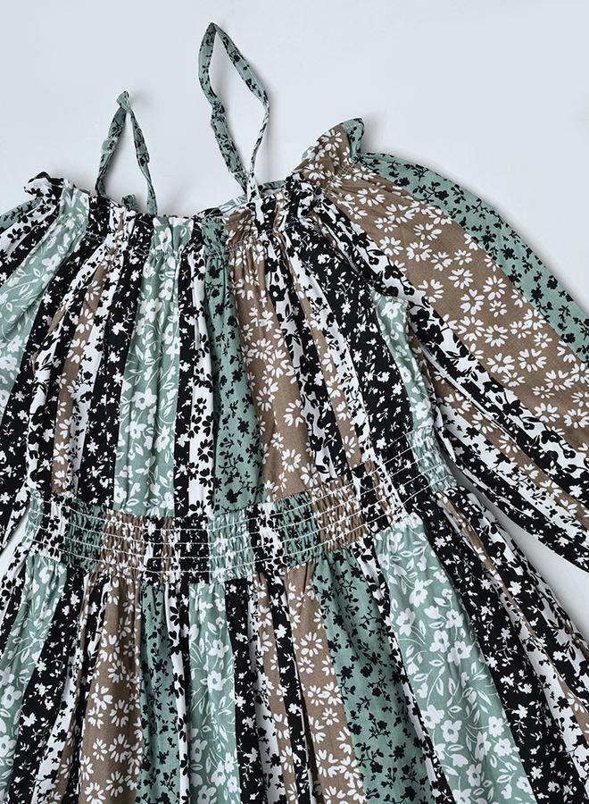 BELLA MODA Floral Striped Dress - Image 3