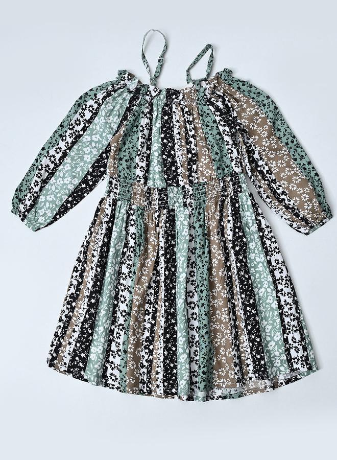 BELLA MODA Floral Striped Dress - Image 2