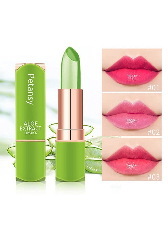 4 Colors Aloe Vera Lipstick Jelly Lipstick Long Lasting Moisturizing Lip Balm Magic Temperature Color Changing Lip Care