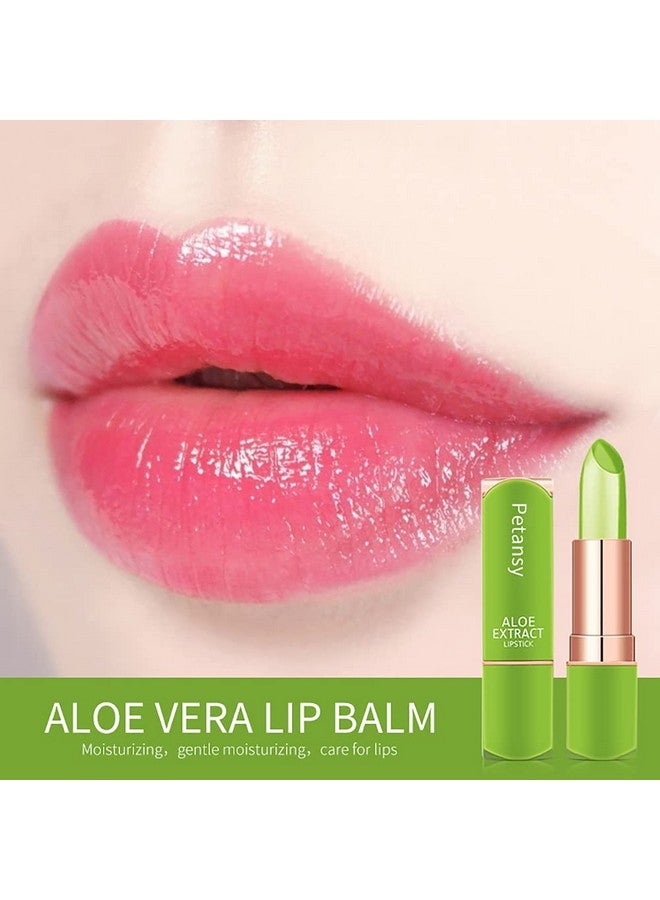 4 Colors Aloe Vera Lipstick Jelly Lipstick Long Lasting Moisturizing Lip Balm Magic Temperature Color Changing Lip Care