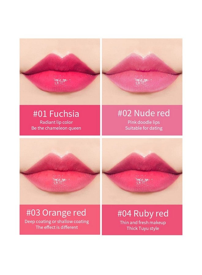 4 Colors Aloe Vera Lipstick Jelly Lipstick Long Lasting Moisturizing Lip Balm Magic Temperature Color Changing Lip Care