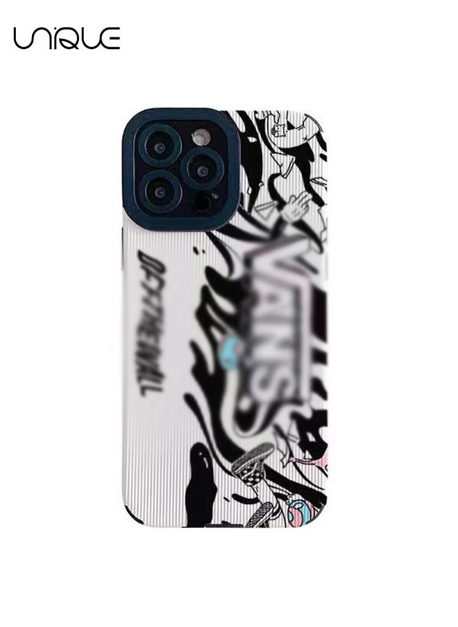 Unique Compatible with iPhone 15 Pro Max Case, English Phone Cases, Black and White Phone Cases - Stylish and Handsome Phone Cases - TPU Drop Protection 