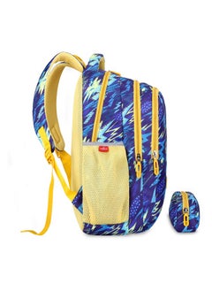 THE CLOWNFISH THE CLOWNFISH Scholastic Series Printed Polyester 30 L School Backpack with Pencil/Staionery Pouch School Bag Daypack Picnic Bag For School Going Boys & Girls Age 8-10 years (Lightning Blue)  - Image 4