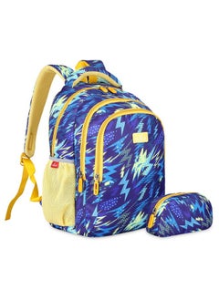 THE CLOWNFISH THE CLOWNFISH Scholastic Series Printed Polyester 30 L School Backpack with Pencil/Staionery Pouch School Bag Daypack Picnic Bag For School Going Boys & Girls Age 8-10 years (Lightning Blue)  - Image 3