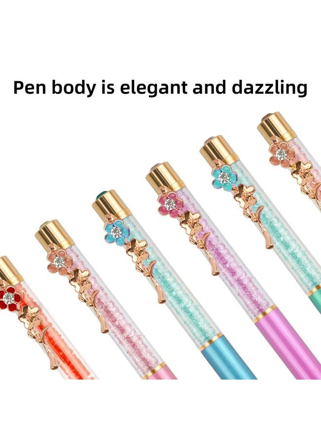 RANBOS Ballpoint Pens Set Crystal Diamond Metal Pen with Flowers for Journaling in Black Ink for Women Girls Galentine's Day Gifts Wedding Birthday School Office (Pink) - Image 5