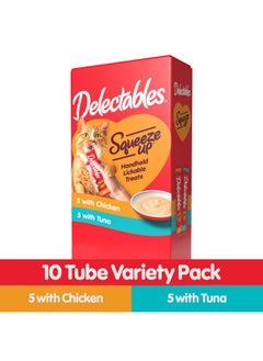 Hartz Hartz Delectables Squeeze Up Interactive Lickable Wet Cat Treats for Adult & Senior Cats, Chicken & Tuna, 10 Count,5 oz  - Image 3