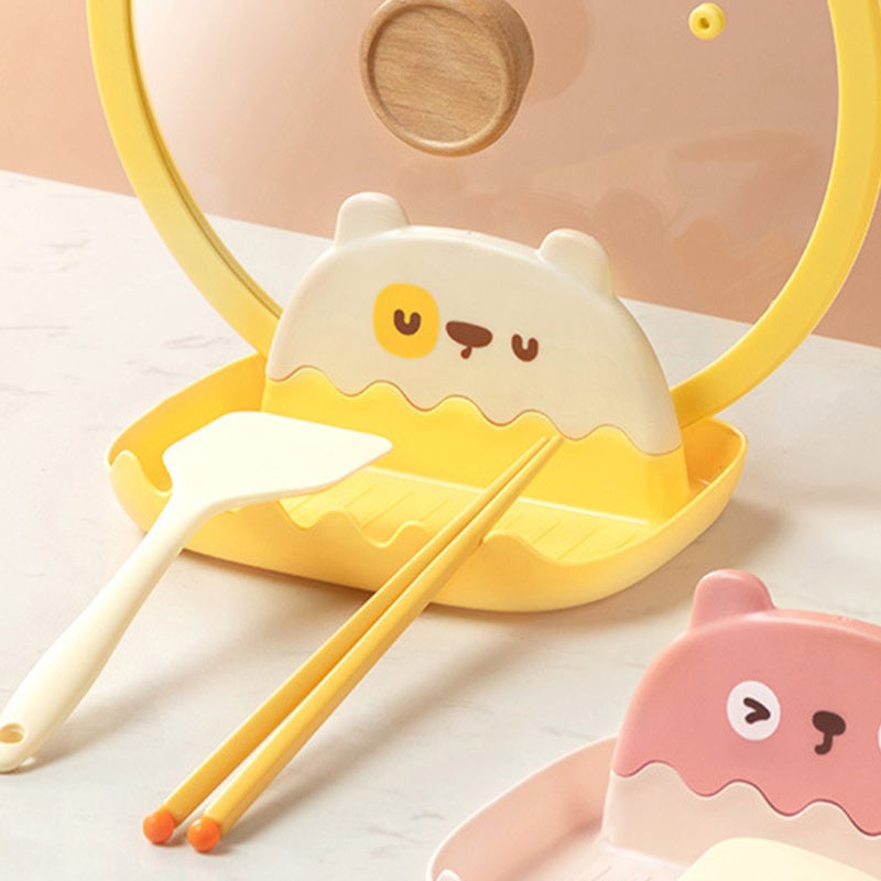 Spoon Rest: Yellow PP Material Thickened Design - Stain Prevention Lid Holder for Household Kitchen Countertop Organization - Image 4
