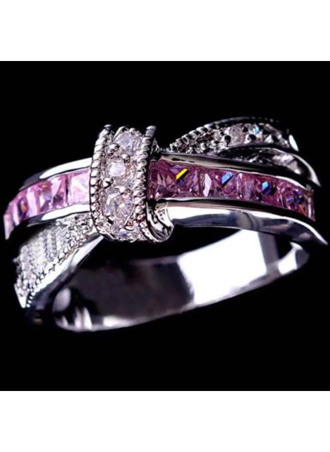 Generic Chenrui New Electroplated Amethyst Diamond Ring Europe And The United States Popular Creative Ladies Hand Jewelry 