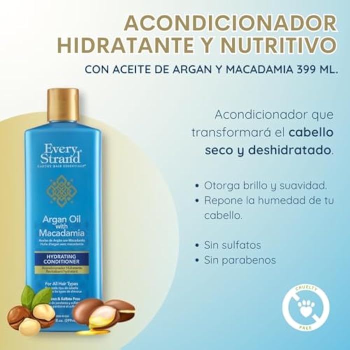 Every Strand Argan Oil With Macadamia Hydrating Conditioner, 13.5 Fl Ounce, 13.5 Ounce - Image 4
