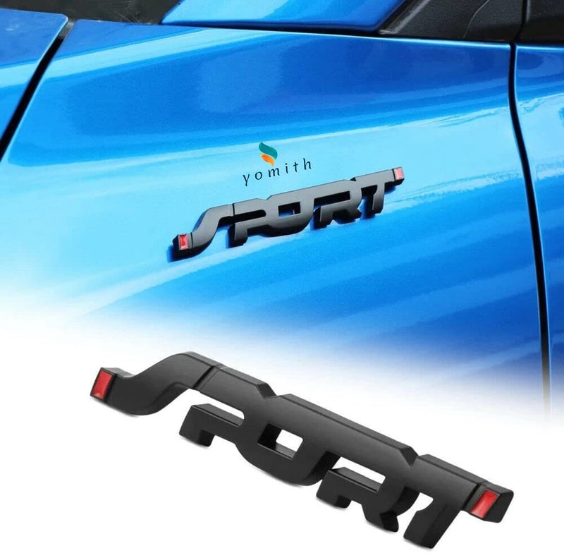 YOMITH Sport Metal Car Emblem Badge | Matte Black 3D Logo Sticker | Self Adhesive Car Body Decoration (Pack of 2) - Image 3