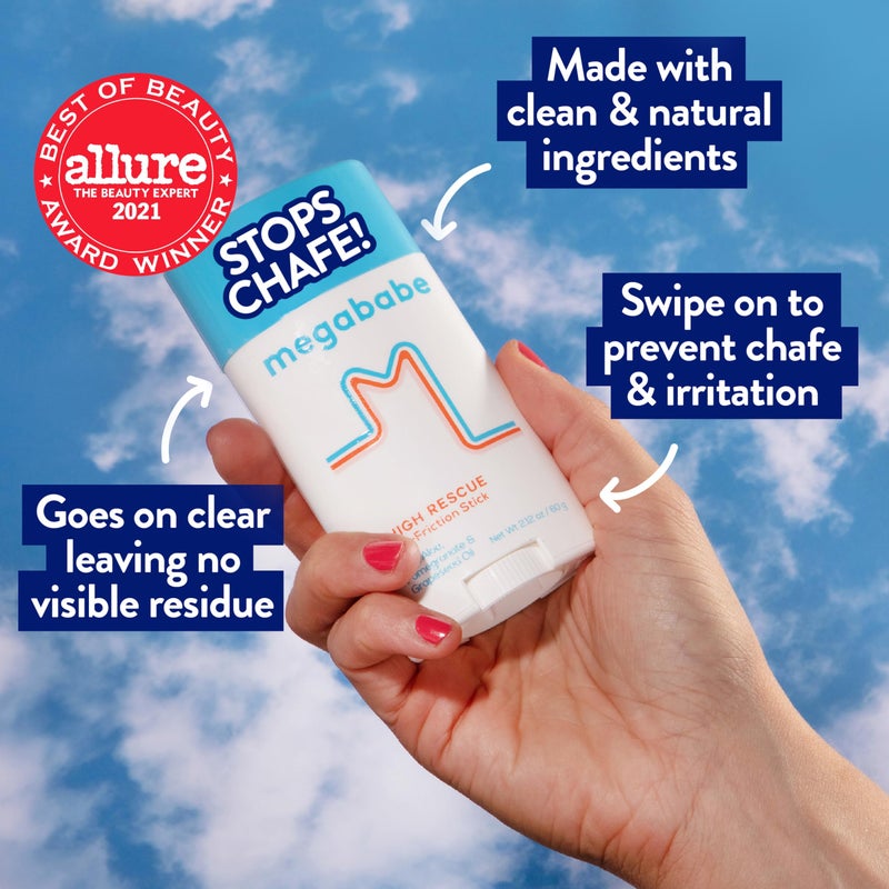 Megababe Thigh Rescue Anti-Chafe Stick | Prevents skin chafe & irritation | Thighs, arms, bra-lines & more | Summer Vacation Essentials | 2.12oz (Pack of 2) - Image 2