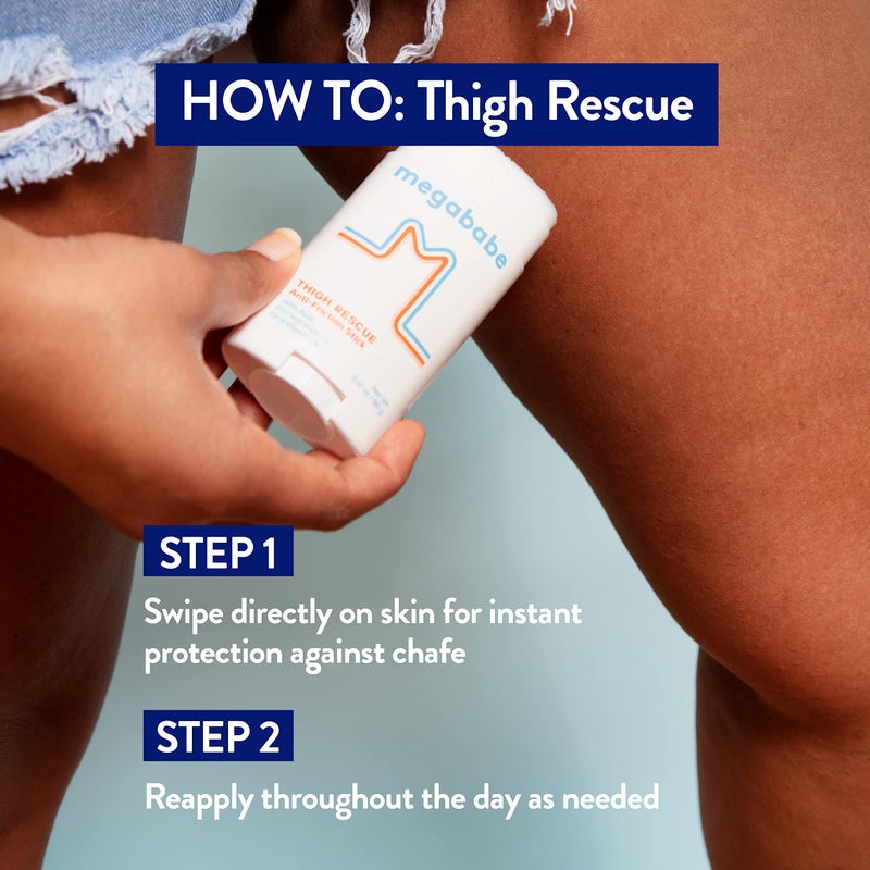 Megababe Thigh Rescue Anti-Chafe Stick | Prevents skin chafe & irritation | Thighs, arms, bra-lines & more | Summer Vacation Essentials | 2.12oz (Pack of 2) - Image 4