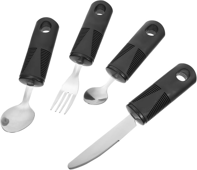 Weighted Adaptive Utensils Set for Elderly and Neurological Dysfunction Stainless Steel Fork Knife Spoon - Image 2
