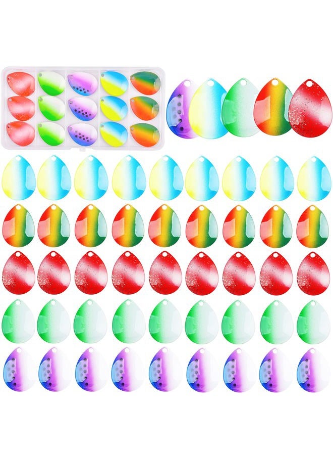 Shaddock Fishing Painted Colorado Spinner Blades for Lure Making, 50Pcs Colorful Blade Kit Custom Inline Harness Spinners for Making Your Own Lures - Image 1